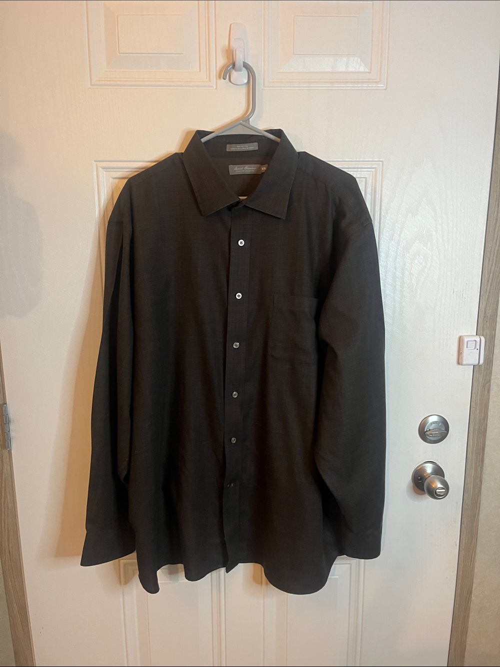 Daniel Cremieux Men's Dark Charcoal And Brown Textured Button-Up Shirt